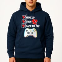 Wake Up Turn Twelve Game All Day 12th Birthday Hoodie