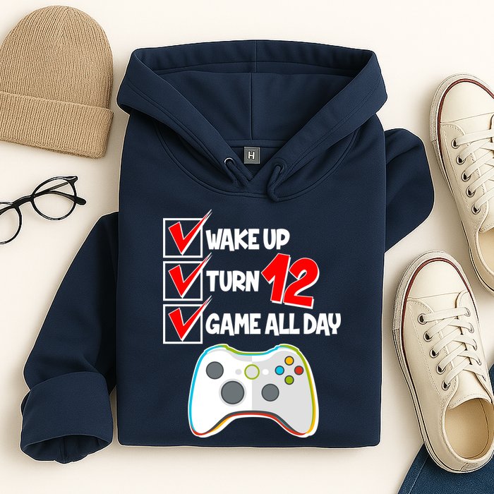 Wake Up Turn Twelve Game All Day 12th Birthday Hoodie