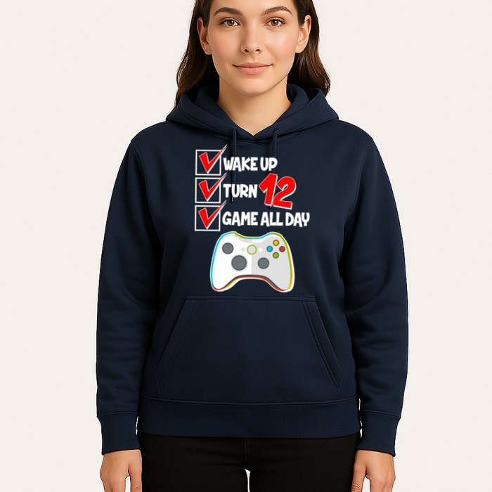 Wake Up Turn Twelve Game All Day 12th Birthday Hoodie