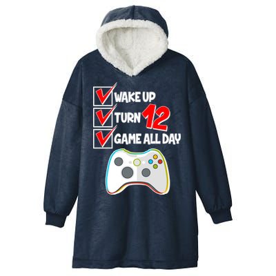 Wake Up Turn Twelve Game All Day 12th Birthday Hooded Wearable Blanket
