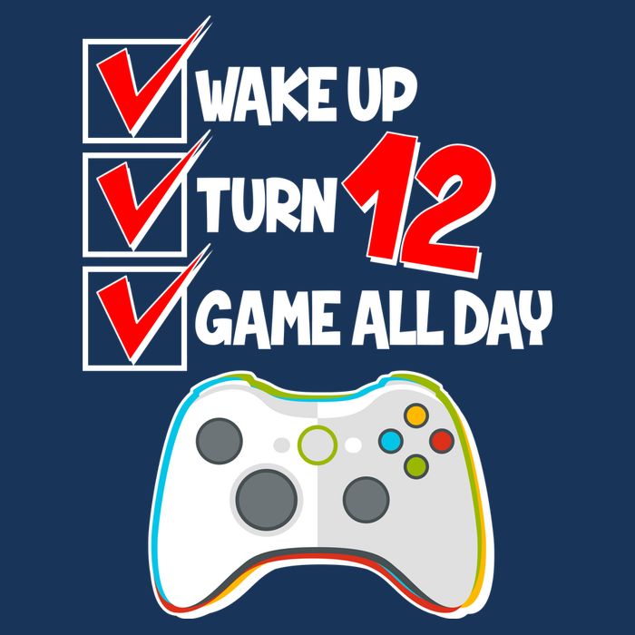 Wake Up Turn Twelve Game All Day 12th Birthday 7-Panel Snapback Hat