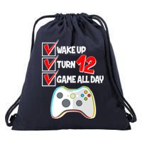 Wake Up Turn Twelve Game All Day 12th Birthday Drawstring Bag