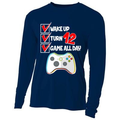 Wake Up Turn Twelve Game All Day 12th Birthday Cooling Performance Long Sleeve Crew
