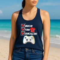 Wake Up Turn Twelve Game All Day 12th Birthday Womens Tank Top