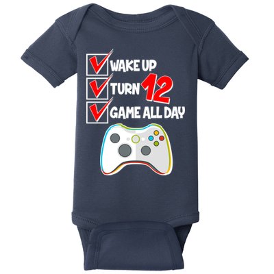 Wake Up Turn Twelve Game All Day 12th Birthday Baby Bodysuit