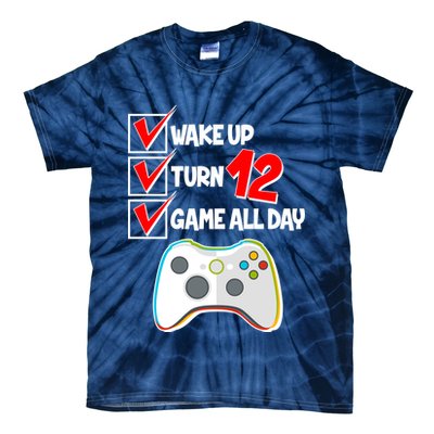 Wake Up Turn Twelve Game All Day 12th Birthday Tie-Dye T-Shirt