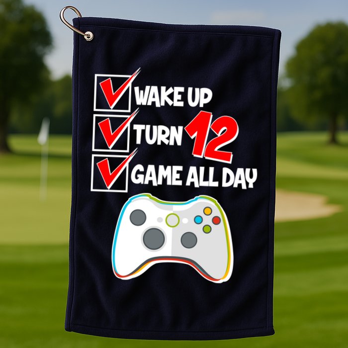 Wake Up Turn Twelve Game All Day 12th Birthday Golf Towel
