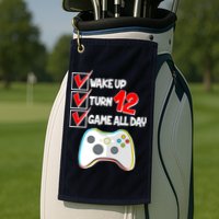 Wake Up Turn Twelve Game All Day 12th Birthday Golf Towel