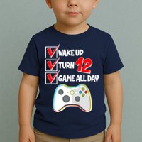 Wake Up Turn Twelve Game All Day 12th Birthday Toddler T-Shirt