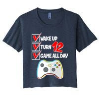 Wake Up Turn Twelve Game All Day 12th Birthday Crop Top