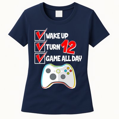 Wake Up Turn Twelve Game All Day 12th Birthday Womens T-Shirt