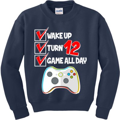 Wake Up Turn Twelve Game All Day 12th Birthday Kids Sweatshirt