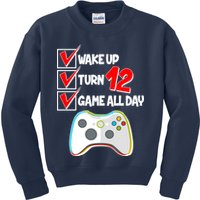 Wake Up Turn Twelve Game All Day 12th Birthday Kids Sweatshirt