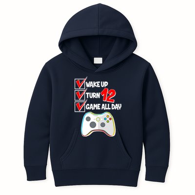 Wake Up Turn Twelve Game All Day 12th Birthday Kids Hoodie