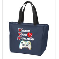 Wake Up Turn Twelve Game All Day 12th Birthday Zip Tote Bag
