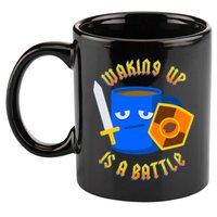 Waking Up is a Battle Funny Coffee 11oz C Handle Ceramic Mug