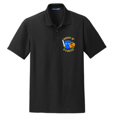 Waking Up is a Battle Funny Coffee Dry Zone Grid Polo