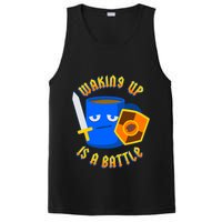 Waking Up is a Battle Funny Coffee PosiCharge Competitor Tank