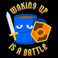Waking Up is a Battle Funny Coffee Cropped Pullover Crew