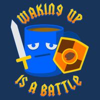 Waking Up is a Battle Funny Coffee 7 Panel Mesh Trucker Snapback Hat