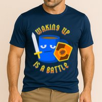 Waking Up is a Battle Funny Coffee Performance Shirt