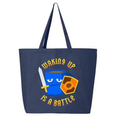 Waking Up is a Battle Funny Coffee 25L Jumbo Tote