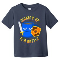 Waking Up is a Battle Funny Coffee Toddler T-Shirt