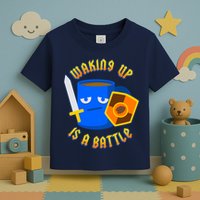 Waking Up is a Battle Funny Coffee Toddler T-Shirt