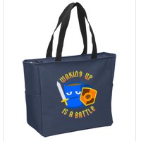 Waking Up is a Battle Funny Coffee Zip Tote Bag