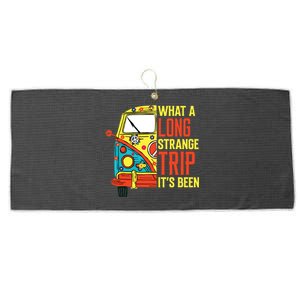 What A Long Strange Trip Its Been 70s Hippie Camping Lover Large Microfiber Waffle Golf Towel