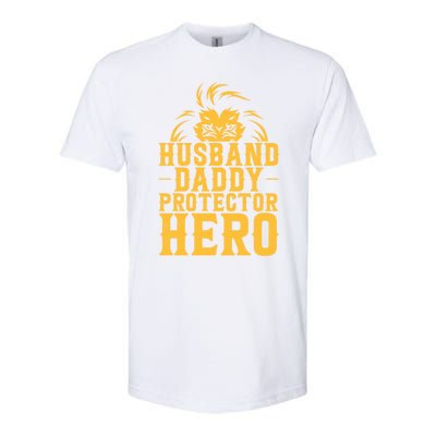 With A Lion Husband Daddy Protector Hero Meaningful Gift Softstyle® CVC T-Shirt