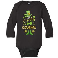 WoI'm A Lucky Grandma St Patty's Day Gift For Grandmother Baby Long Sleeve Bodysuit