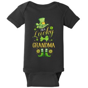 WoI'm A Lucky Grandma St Patty's Day Gift For Grandmother Baby Bodysuit