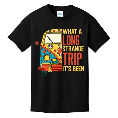 What A Long Strange Trip ItS Been 70s Hippie Camping Lover Kids T-Shirt