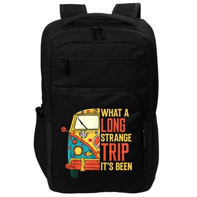 What A Long Strange Trip ItS Been 70s Hippie Camping Lover Impact Tech Backpack