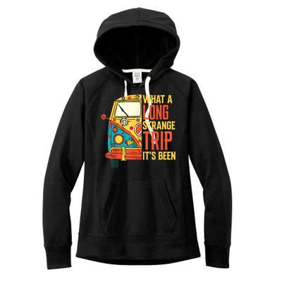 What A Long Strange Trip ItS Been 70s Hippie Camping Lover Women's Fleece Hoodie