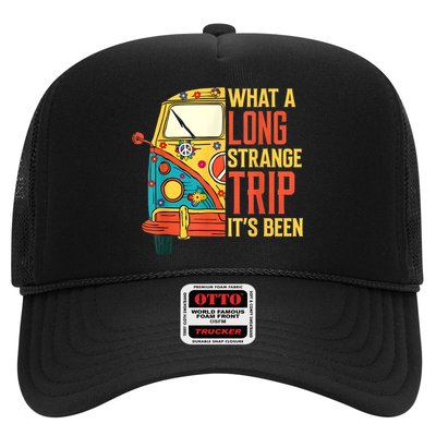 What A Long Strange Trip ItS Been 70s Hippie Camping Lover Trucker Hat