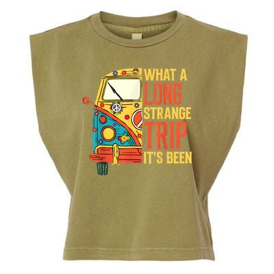 What A Long Strange Trip ItS Been 70s Hippie Camping Lover Garment-Dyed Women's Muscle Tee