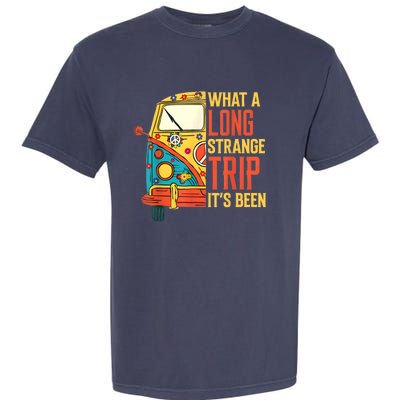 What A Long Strange Trip ItS Been 70s Hippie Camping Lover Garment-Dyed Heavyweight T-Shirt