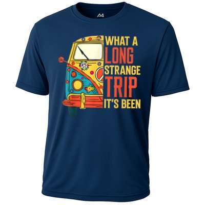What A Long Strange Trip ItS Been 70s Hippie Camping Lover Performance Shirt