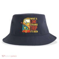What A Long Strange Trip ItS Been 70s Hippie Camping Lover Sustainable Bucket Hat
