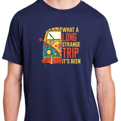 What A Long Strange Trip ItS Been 70s Hippie Camping Lover Adult ChromaSoft Performance T-Shirt