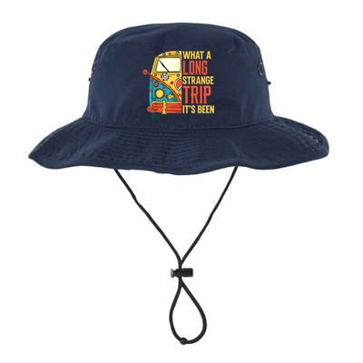 What A Long Strange Trip ItS Been 70s Hippie Camping Lover Bucket Hat