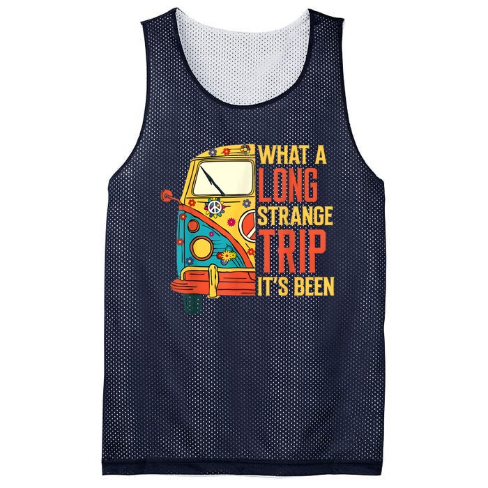 What A Long Strange Trip ItS Been 70s Hippie Camping Lover Mesh Reversible Basketball Jersey Tank