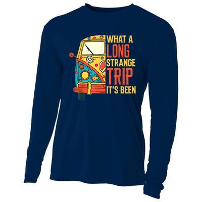 What A Long Strange Trip ItS Been 70s Hippie Camping Lover Cooling Performance Long Sleeve Crew