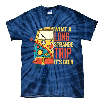 What A Long Strange Trip ItS Been 70s Hippie Camping Lover Tie-Dye T-Shirt