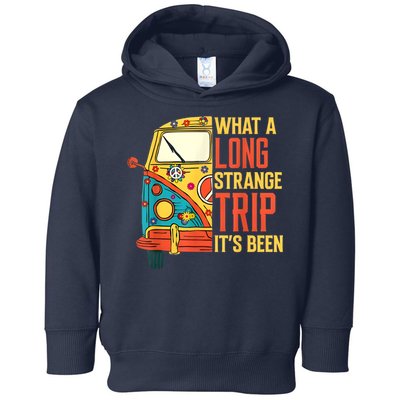 What A Long Strange Trip ItS Been 70s Hippie Camping Lover Toddler Hoodie