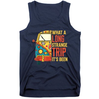 What A Long Strange Trip ItS Been 70s Hippie Camping Lover Tank Top