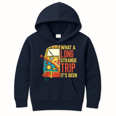 What A Long Strange Trip ItS Been 70s Hippie Camping Lover Kids Hoodie