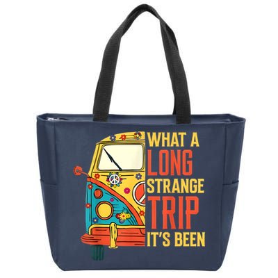 What A Long Strange Trip ItS Been 70s Hippie Camping Lover Zip Tote Bag